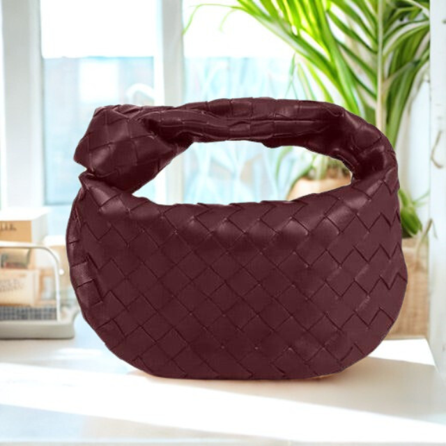Leather Shoulder Bag Woven Hobo Style Handbag for Women Everyday