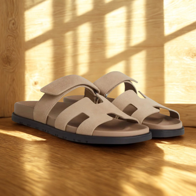 Leather Women’s Ergonomic Sandals Adjustable Strap Everyday Flat Sandal