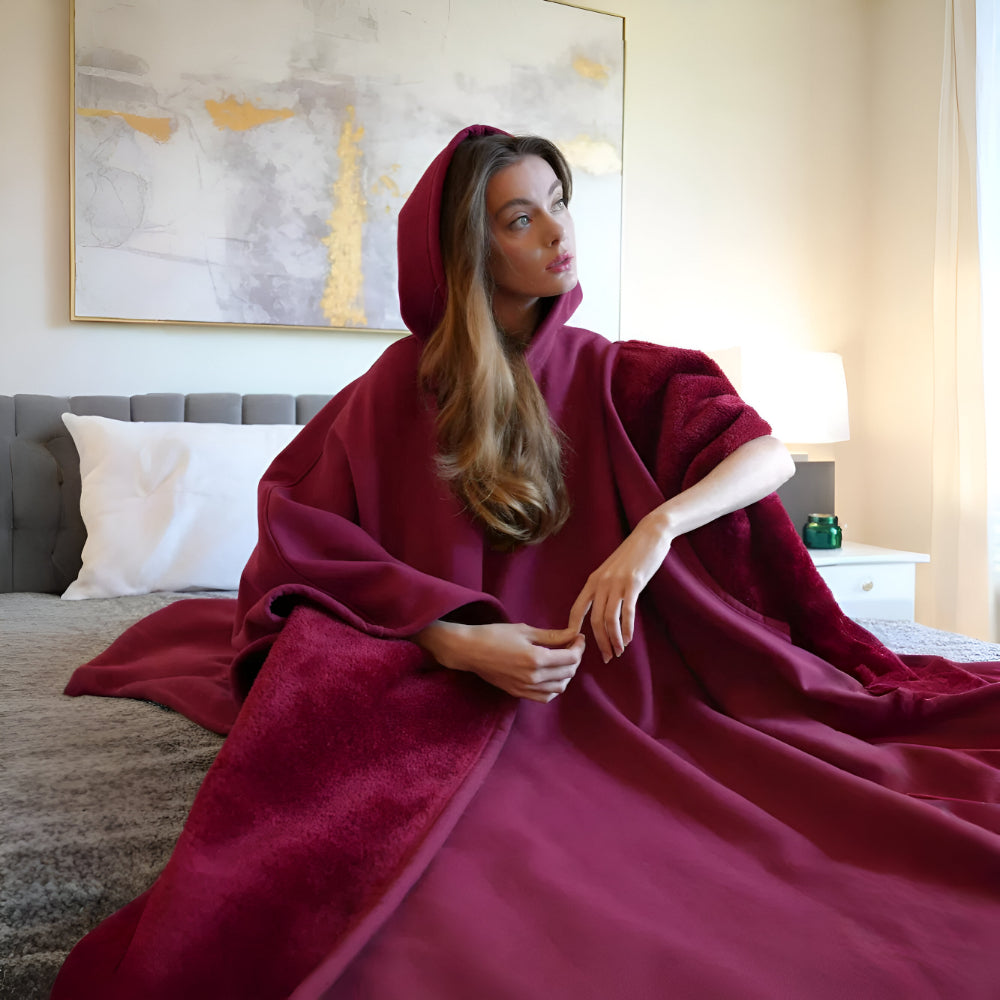 Wearable Blanket Oversized Hoodie Sherpa Fleece Cozy Warm Poncho