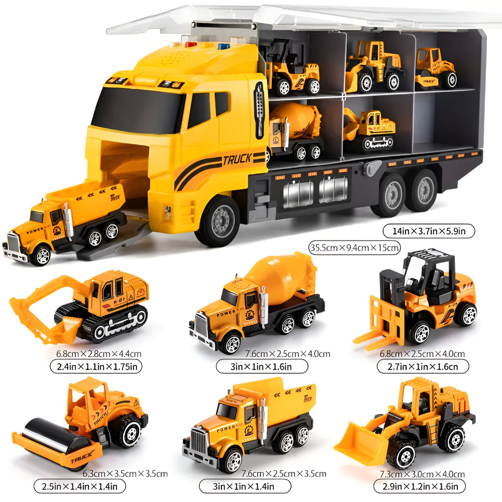 Toy Construction Trucks Playset Educational Building Vehicles