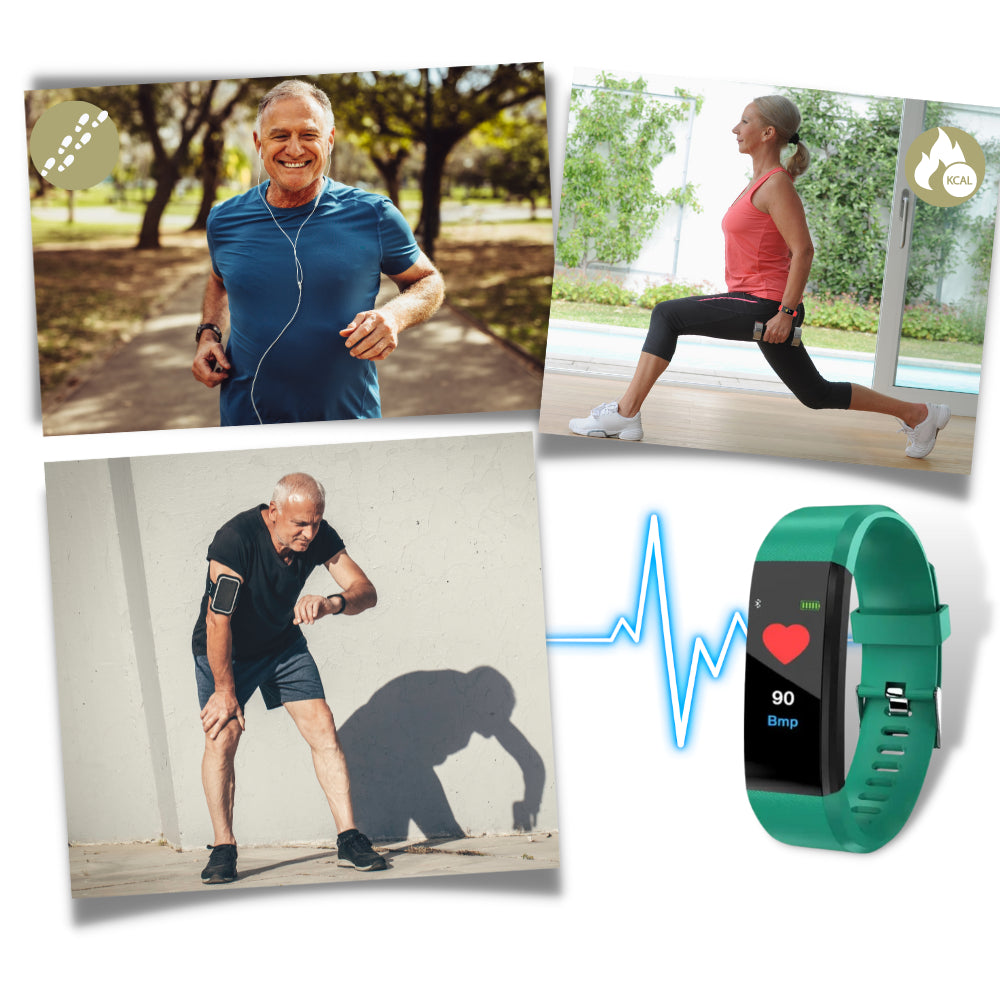 Fitness Tracker Senior Smartwatch LED Display Heart Rate Monitor