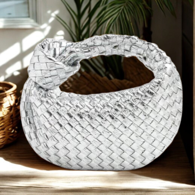 Leather Shoulder Bag Woven Hobo Style Handbag for Women Everyday