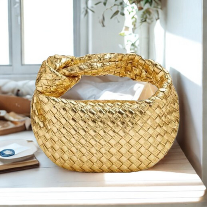 Leather Shoulder Bag Woven Hobo Style Handbag for Women Everyday