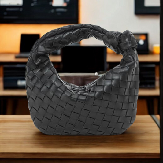 Leather Shoulder Bag Woven Hobo Style Handbag for Women Everyday