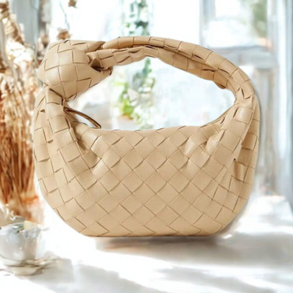 Leather Shoulder Bag Woven Hobo Style Handbag for Women Everyday