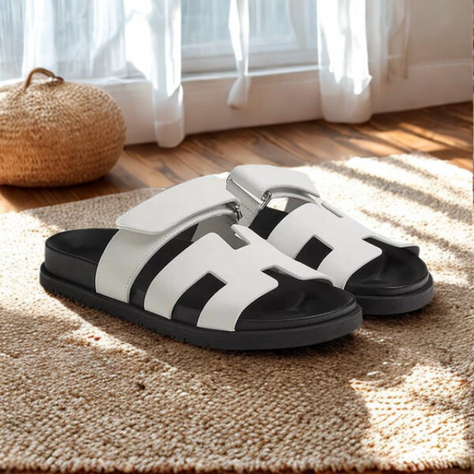 Leather Women’s Ergonomic Sandals Adjustable Strap Everyday Flat Sandal