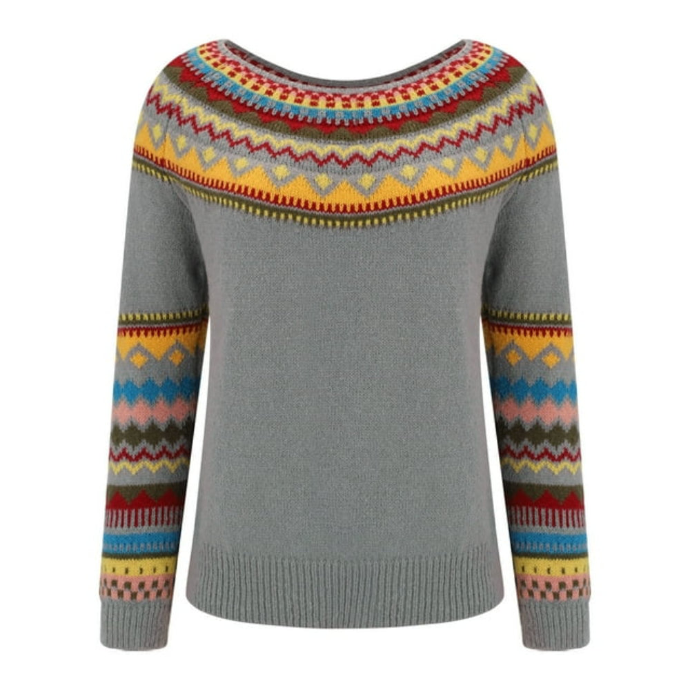 Women's Cozy Warm Knit Sweater Long Sleeve Pullover