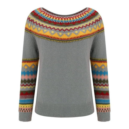 Women's Cozy Warm Knit Sweater Long Sleeve Pullover