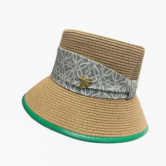 Women Straw Sun Hat Wide Brim Summer Beach Bucket Hat