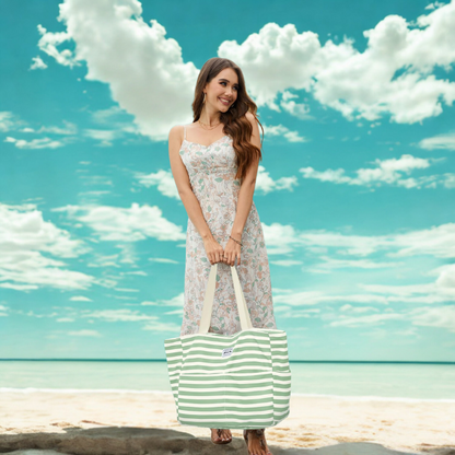 Beach Tote Bag Large with Zipper and Pockets for Women