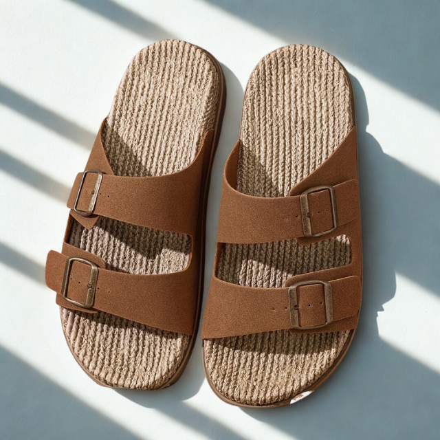 Jute Sandals Men Adjustable Slip Resistant Indoor Outdoor Slippers