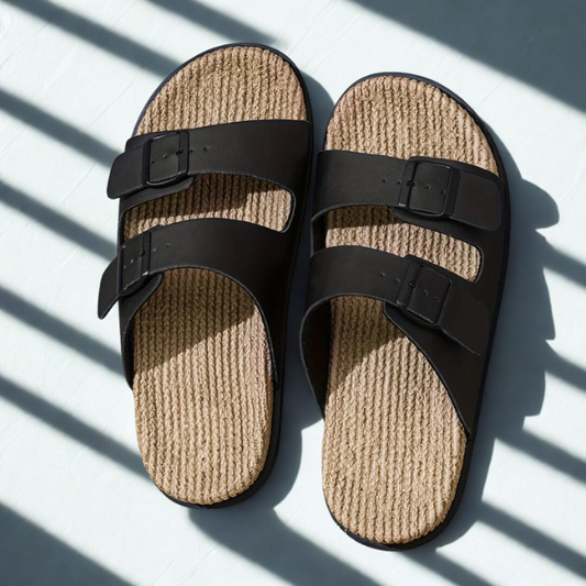 Jute Sandals Men Adjustable Slip Resistant Indoor Outdoor Slippers