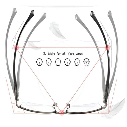 Reading Glasses Progressive Lens Lightweight Anti-Glare Eyewear