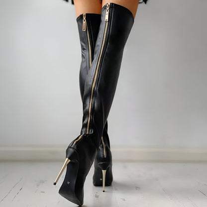 Women Sleek Over Knee Boots High Heel Stretch