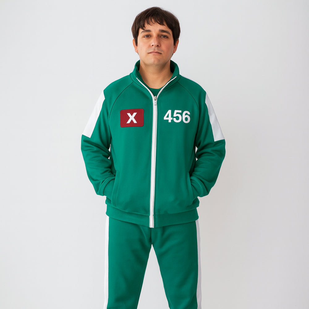 Men’s Cosplay Athletic Tracksuit Set Zip Front Number Badge