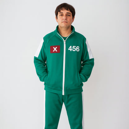 Men’s Cosplay Athletic Tracksuit Set Zip Front Number Badge