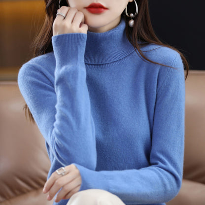 Women's Soft Ribbed Turtleneck Sweater Long Sleeve Knitwear