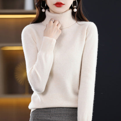Women's Soft Ribbed Turtleneck Sweater Long Sleeve Knitwear