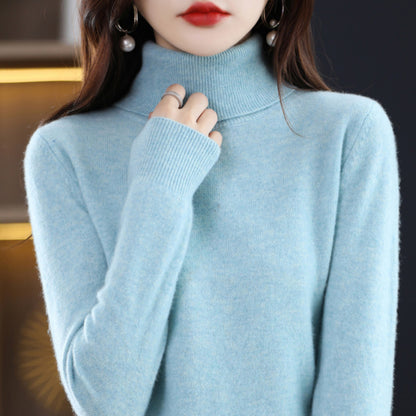 Women's Soft Ribbed Turtleneck Sweater Long Sleeve Knitwear