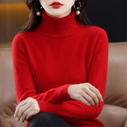 Women's Soft Ribbed Turtleneck Sweater Long Sleeve Knitwear