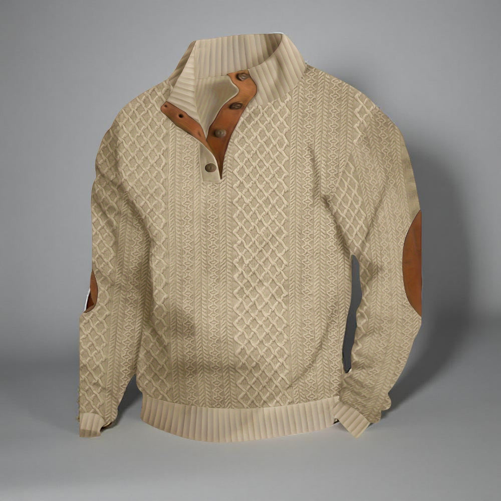 Men's Fleece Quarter Zip Pullover Warm Textured