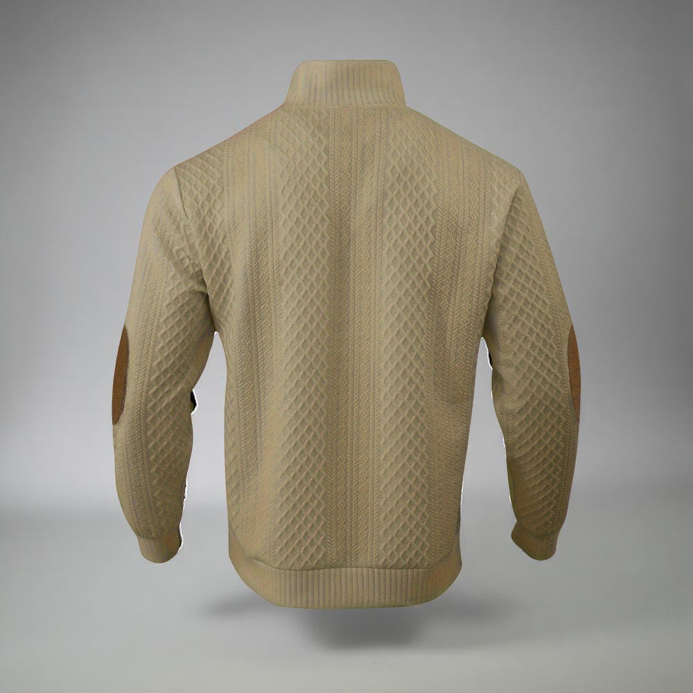 Men's Fleece Quarter Zip Pullover Warm Textured