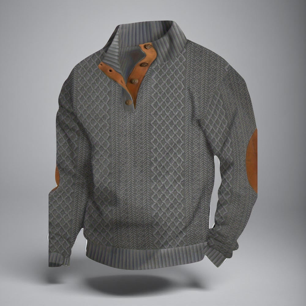 Men's Fleece Quarter Zip Pullover Warm Textured