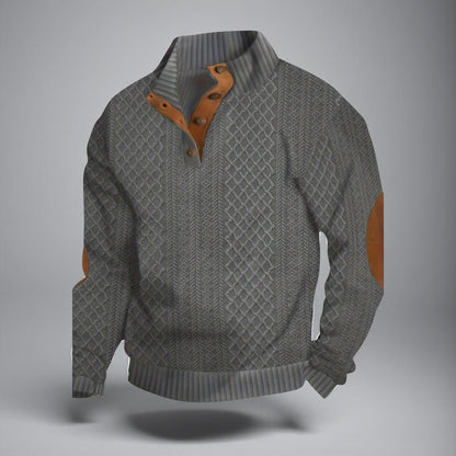 Men's Fleece Quarter Zip Pullover Warm Textured