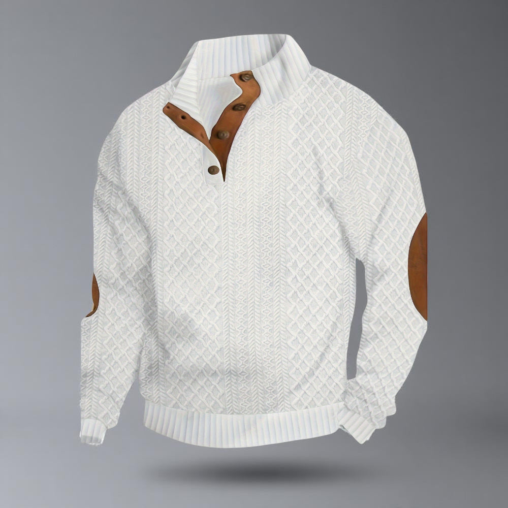 Men's Fleece Quarter Zip Pullover Warm Textured