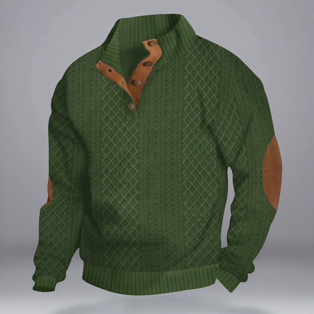 Men's Fleece Quarter Zip Pullover Warm Textured