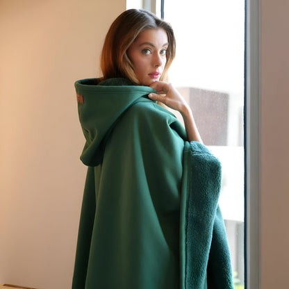 Wearable Blanket Oversized Hoodie Sherpa Fleece Cozy Warm Poncho