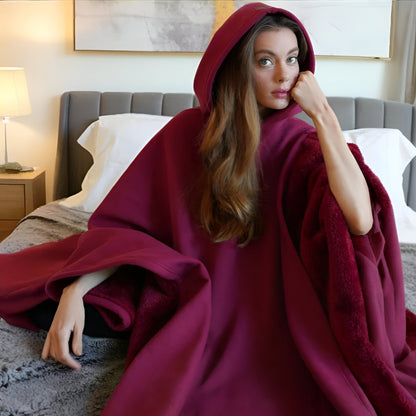 Wearable Blanket Oversized Hoodie Sherpa Fleece Cozy Warm Poncho