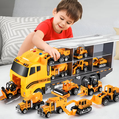 Toy Construction Trucks Playset Educational Building Vehicles