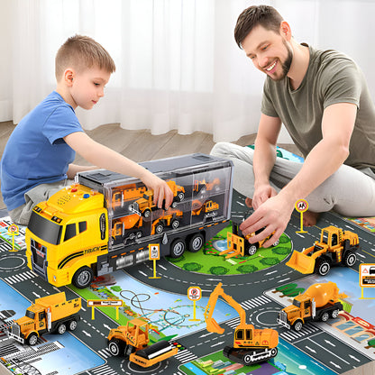 Toy Construction Trucks Playset Educational Building Vehicles