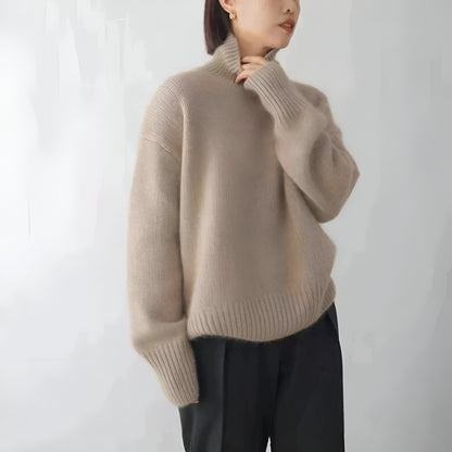 Women's Oversized Turtleneck Knit Sweater Cozy Long Sleeve