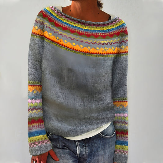 Women's Cozy Warm Knit Sweater Long Sleeve Pullover