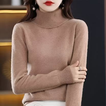 Women's Soft Ribbed Turtleneck Sweater Long Sleeve Knitwear