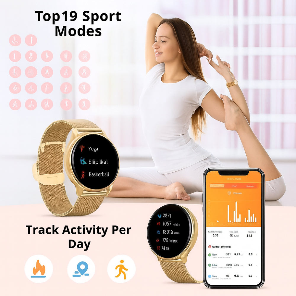 Smartwatch Fitness Tracker Women Modern Health Monitoring Watch
