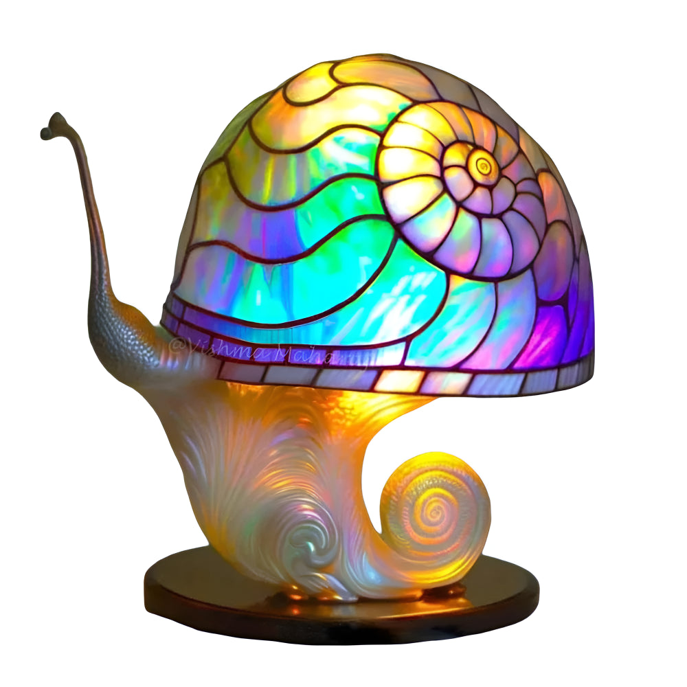 Table Lamp Mushroom Stained Glass Light Cozy Home Decor