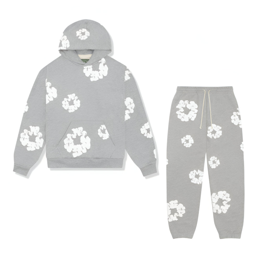 Men's Hoodie Set Floral Print Tracksuit Streetwear Outfit
