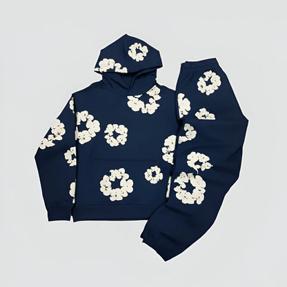 Men's Hoodie Set Floral Print Tracksuit Streetwear Outfit