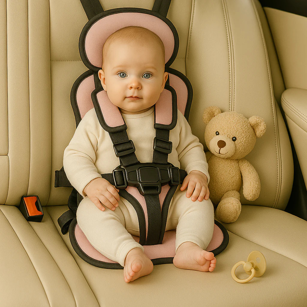 Child Car Seat Travel Booster with 5-Point Harness Safety Support