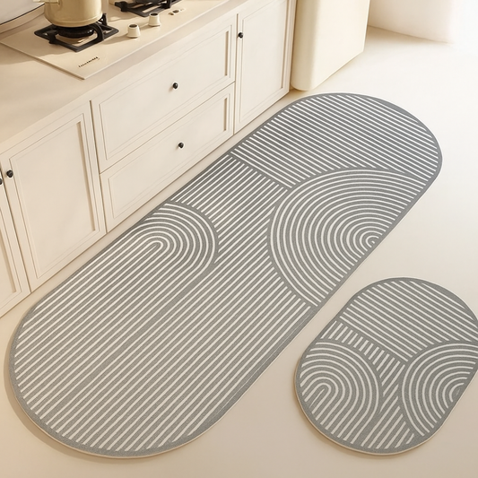 Absorbent Bath Mat Non-Slip Velvet Rug for Bathroom and Kitchen