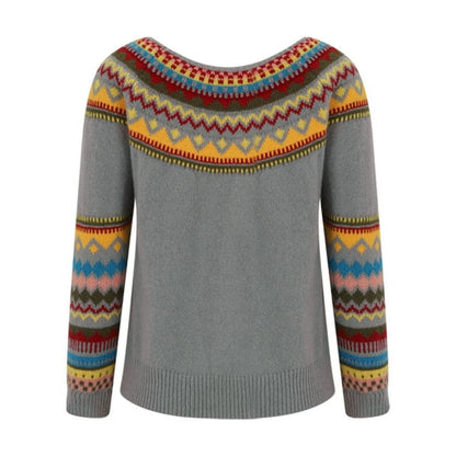 Women's Cozy Warm Knit Sweater Long Sleeve Pullover